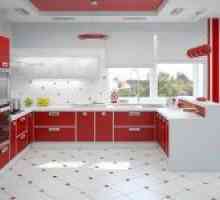 Rdeča in bela kuhinja