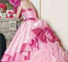 Pink poročna obleka