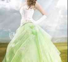 Zelena poročna obleka
