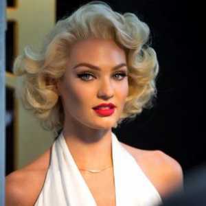 Noseča Candice Swanepoel v podobi Marilyn Monroe v oglas max faktor