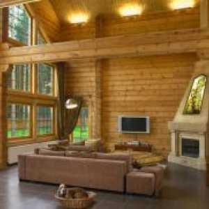 Notranjost lesene hiše v notranjosti